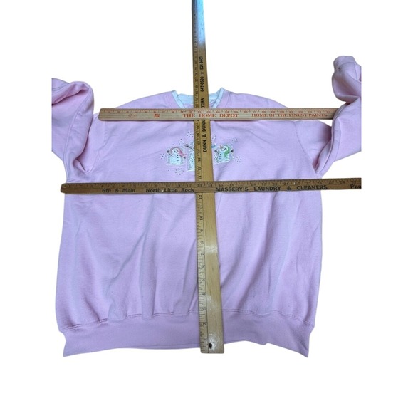 Decorated Originals Pink Snowman Graphic Crewneck Sweatshirt Womens XL Christmas - Picture 8 of 11
